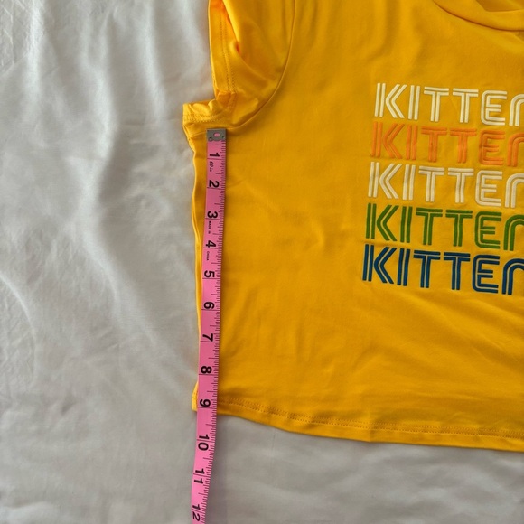 Kittenish Vibrant Yellow Cropped Tee-NWWT - Picture 7 of 8